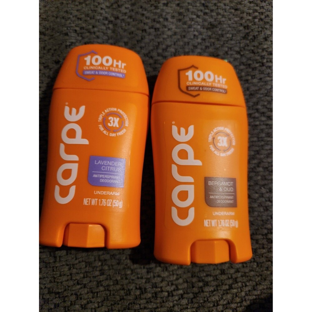2 Sealed Carpe Lavender Citrus & Bergamot Oud 1.76 Oz Antiperspirant Deodorant